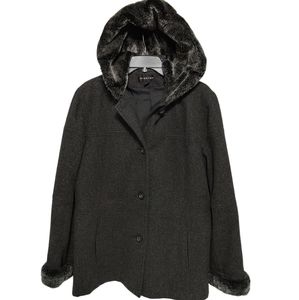Gray Braetan Woolblend Hooded Winter Coat sz Large